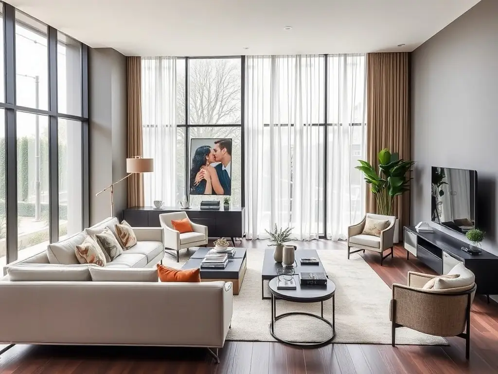 A bright, finished interior space featuring elegant flooring, suspended ceilings, and detailed wall finishes, representing the transformation possible through professional interior finishing services.